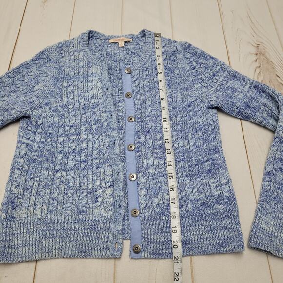 Brooks Brothers cable knit button cardigan sweater blue - Picture 3 of 9